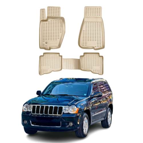2005-2010 Jeep Grand Cherokee Floor Mats Liners Full Set All Weather Beige
