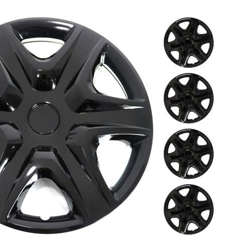 Kansas Hub Caps Wheel Cover 15 Black Full Set 4 pcs.