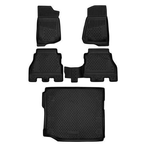2018-2025 Jeep Wrangler Floor Mats & Cargo Liner Full Set All Weather 4 Door Black