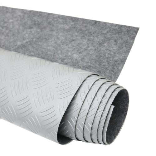 Rubber Truck Bed Liner Trunk Mat Floor Liner Alu. Look Chequered Gray 40x79