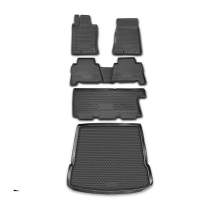 2009-2010 Kia Borrego Floor Mats & Cargo Liner Full Set All Weather Black