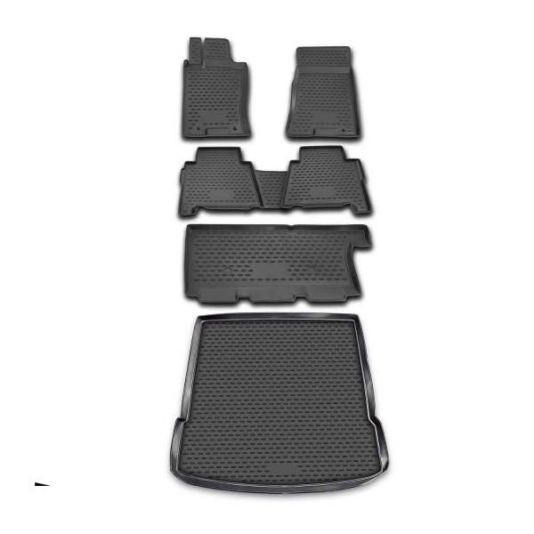2009-2010 Kia Borrego Floor Mats & Cargo Liner Full Set All Weather Black