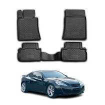 2010-2016 Hyundai Genesis Coupe Floor Mats Liners Full Set All Weather Black