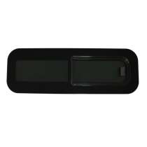 RV Window Teardrop Horizontal Sliding Right Vent Glass 31.4 x 10.6 Black