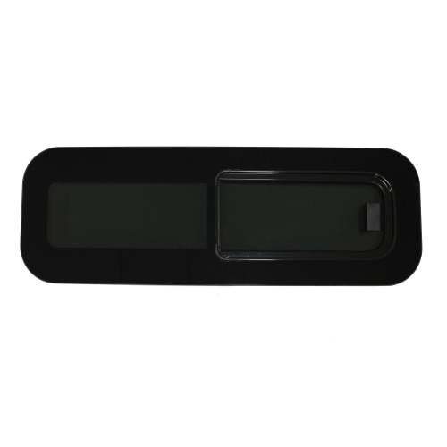 RV Window Teardrop Horizontal Sliding Right Vent Glass 31.4 x 10.6 Black