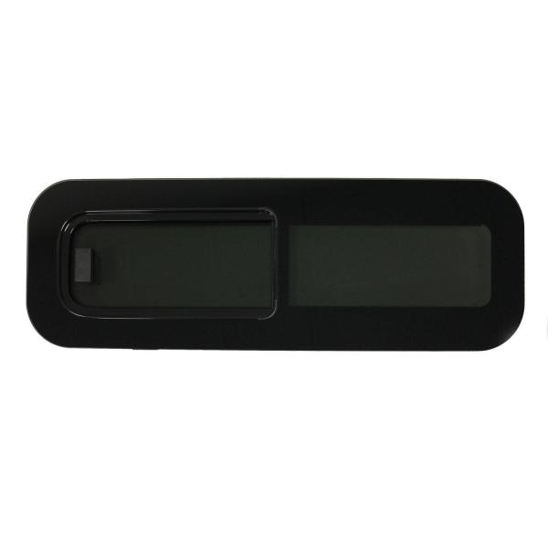 RV Window Teardrop Horizontal Sliding Left Vent Glass 31.4 x 10.6 Black