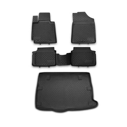 2012-2017 Hyundai Veloster Floor Mats & Cargo Liner Full Set All Weather Black