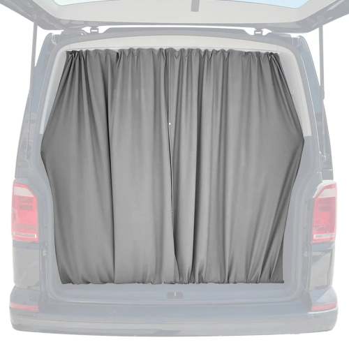 Mercedes Sprinter Trunk Tailgate Curtain Gray 2 Privacy Curtains