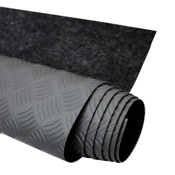 Trunk Flooring Mat Rubber Car Truck Rear Chequered Bed Liner Black 40 x 79