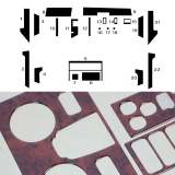 1989-1995 BMW 5 Series M5 E34 Sedan & Touring Wooden Look Dashboard Console Trim Kit 22x
