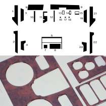 1989-1995 BMW 5 Series M5 E34 Sedan & Touring Wooden Look Dashboard Console Trim Kit 22x