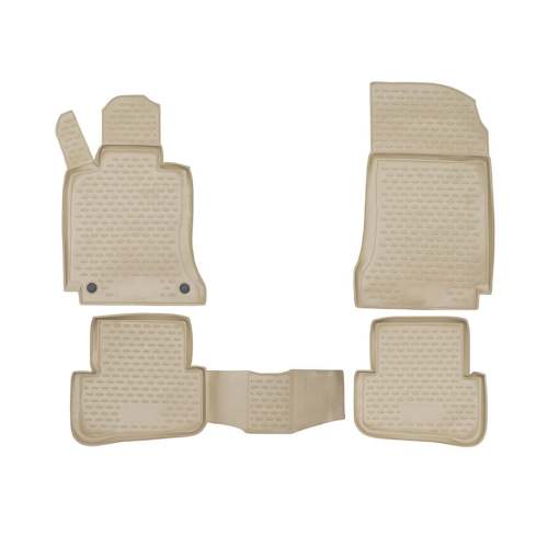 2010-2014 Mercedes C Class W204 Sedan Floor Mats Liners Full Set All Weather Beige