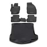 2010-2013 Mazda 3 Sedan Floor Mats & Cargo Liner Full Set Black