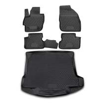 2010-2013 Mazda 3 Sedan Floor Mats & Cargo Liner Full Set Black