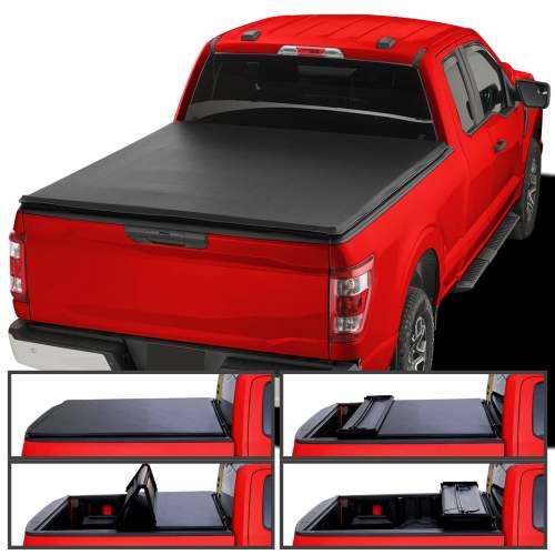 2015-2021 Ford F-20150 Super Crew Cab 6'6 Bed Soft Quad-Fold Tonneau Cover