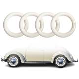 White Wall Tire Insert 13 Band Portawall Rims Sidewall Rubber Ring Set 4 Pcs