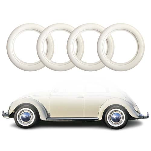 White Wall Tire Insert 13 Band Portawall Rims Sidewall Rubber Ring Set 4 Pcs