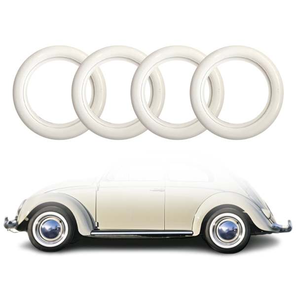 White Wall Tire Insert 13 Band Portawall Rims Sidewall Rubber Ring Set 4 Pcs