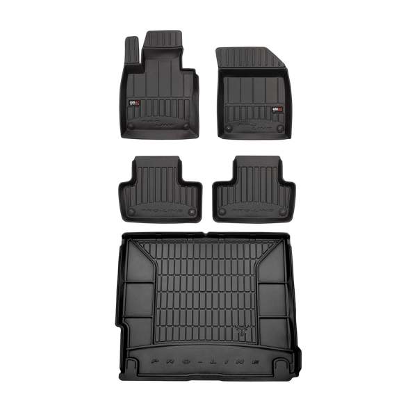 2018-2025 Volvo XC60 Premium Floor Mats & Cargo Liner Full Set All Weather Heavy Duty Black