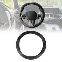 14.5-15.5’’ Steering Wheel Cover Red Stitches Leather Anti-slip Breathable