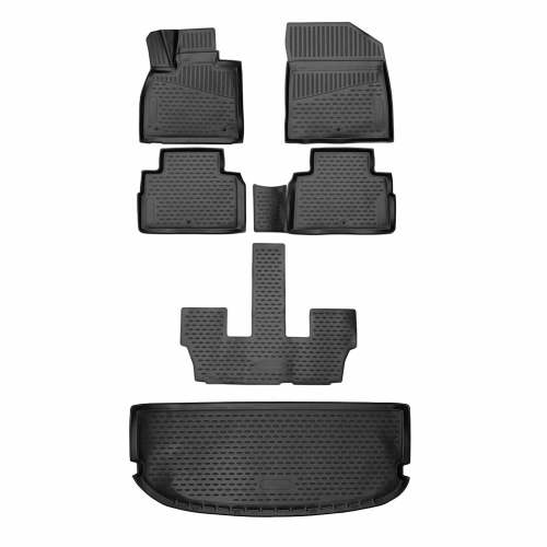 2020-2025 Hyundai Palisade 7 seats Floor Mats & Cargo Liner Full Set Black