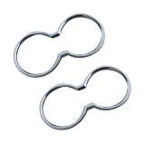 2012-2017 Hyundai Veloster Cup Holder Frame Molding Trim Silver Stainless Steel 2 Pcs