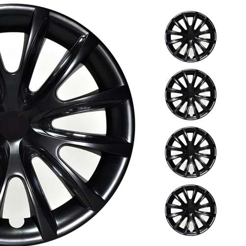 Bicolo Hub Caps Wheel Cover 14 Black & Black Full Set 4 pcs.