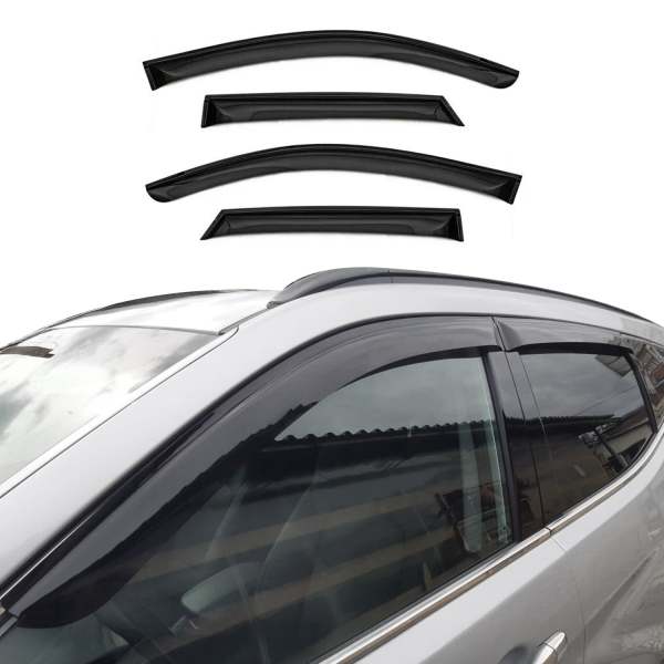 2013-2018 Hyundai Santa Fe Window Visor Vent Rain Deflector 4Pcs Smoke