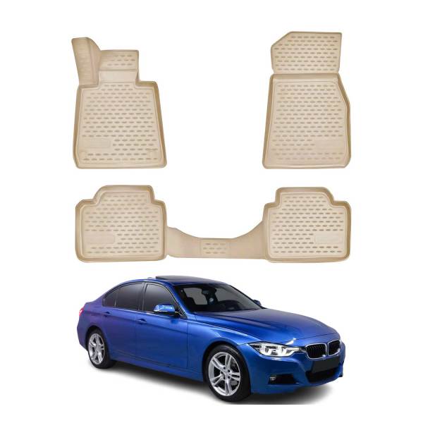 2014-2020 BMW 4 Series F32 F26 Coupe Floor Mats Liners Full Set All Weather Beige