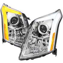 2010-2016 Cadillac SRX Projector Headlights Turn Signal LED Bar Chrome