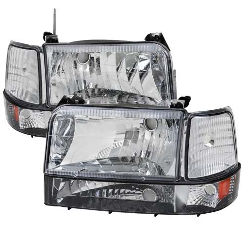 1992-1996 Ford F-20150/F-250/Bronco Factory Headlights Bumper&Corner Chrome