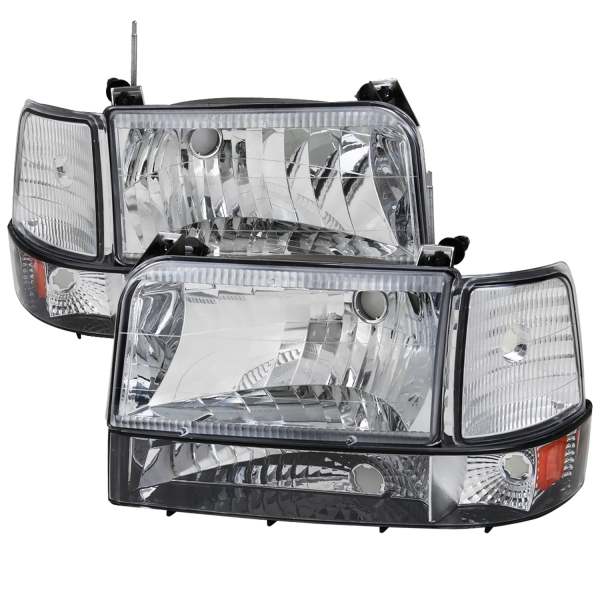 1992-1996 Ford F-20150/F-250/Bronco Factory Headlights Bumper&Corner Chrome