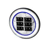 Universal 7 Round Cree LED Blue Rim Halo Projector Headlight - 1PC Chrome/Clear
