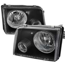 1993-1997 Ford Ranger Headlights Integrated H3 Projector Fog Light Black