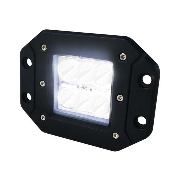 Universal Off Road 6000K Spot Beam 18W 6-LED Cub Fog Light Mounting Bracket