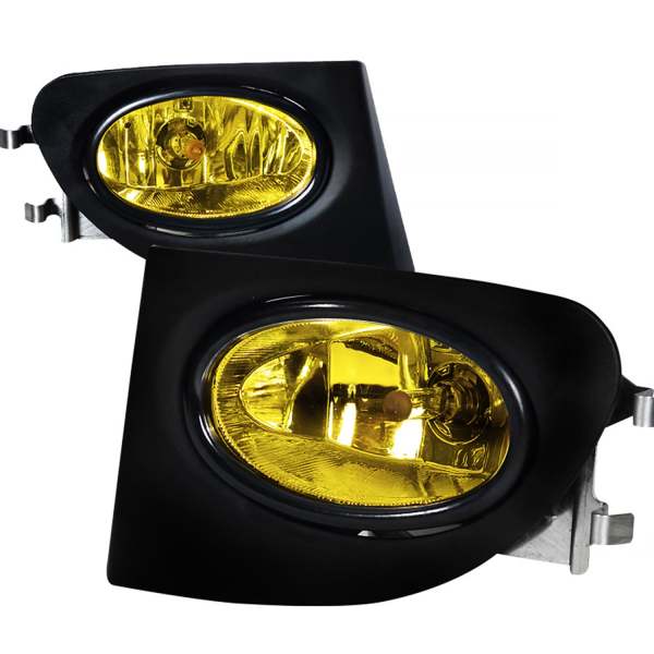 2002-2005 Honda Civic Si EP3 H11 Fog Lights Kit Chrome Housing/Yellow Lens
