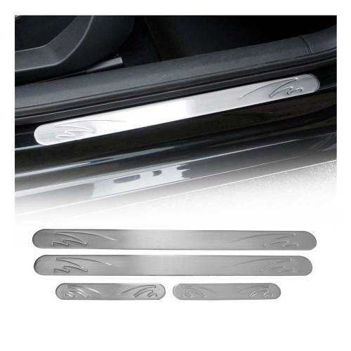 Land Rover Door Sill Scuff Plate Scratch Protector Stainless Steel Silver Wave 4 Pcs