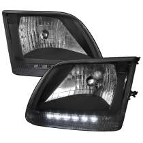 1997-2004 Ford F-20150/Expedition Factory Headlights SMD LED Light Strip Black