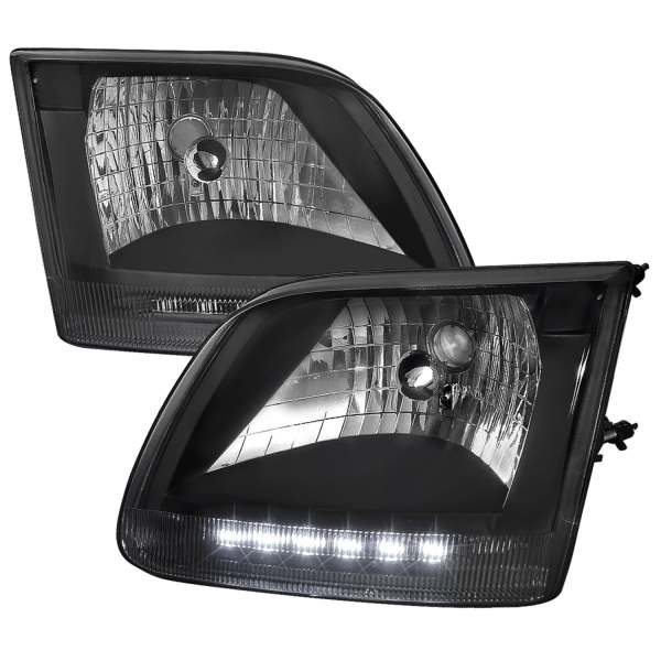 1997-2004 Ford F-20150/Expedition Factory Headlights SMD LED Light Strip Black