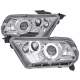 2010-2014 Ford Mustang Dual Halo Projector Headlights Chrome/Clear Lens