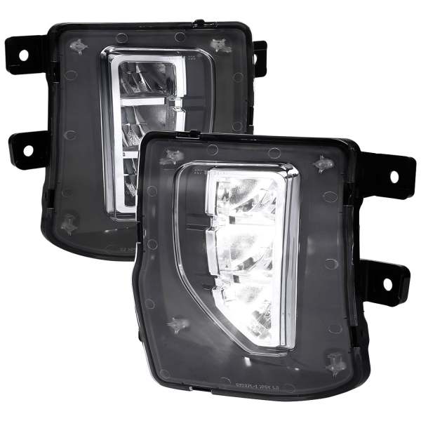 2016-2018 Chevy Silverado 1500 LED Fog Lights Kit Chrome Housing/Clear Lens
