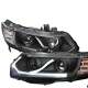 2006-2011 Honda Civic Coupe Projector Headlights LED Light Strips Matt Black