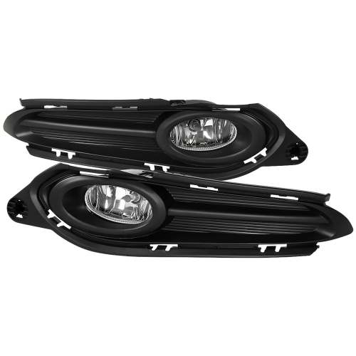 2016-2018 Honda HR-V/Vezel 12V/35W H8 Fog Lights Kit Black Bezels Chrome/Clear