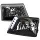 1998-2000 Ford Ranger Factory Style Headlights Matte Black/Clear Lens
