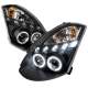 2003-2007 Infiniti G35 Coupe Dual Halo Projector Headlights Matte Black/Clear