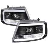 2004-2008 Ford F-20150/Lincoln Mark LT LED CBar Projector Headlights Matte Black