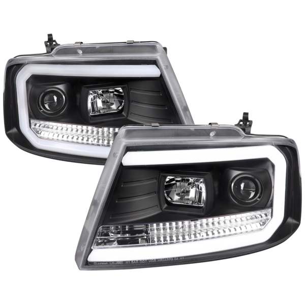2004-2008 Ford F-20150/Lincoln Mark LT LED CBar Projector Headlights Matte Black