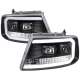 2004-2008 Ford F-20150/Lincoln Mark LT LED CBar Projector Headlights Matte Black