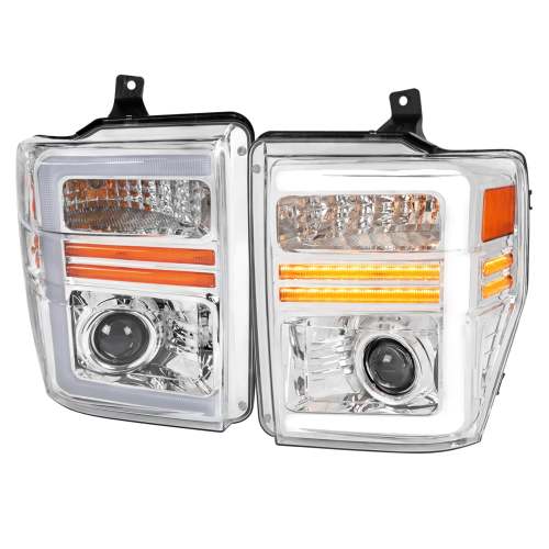 2008-2010 Ford F-250/350/450/550 Super Duty Headlights LED Signal Chrome
