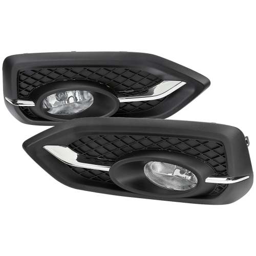 2014-2015 Honda Civic Coupe H11 Fog Lights Kit Chrome Housing/Clear Lens